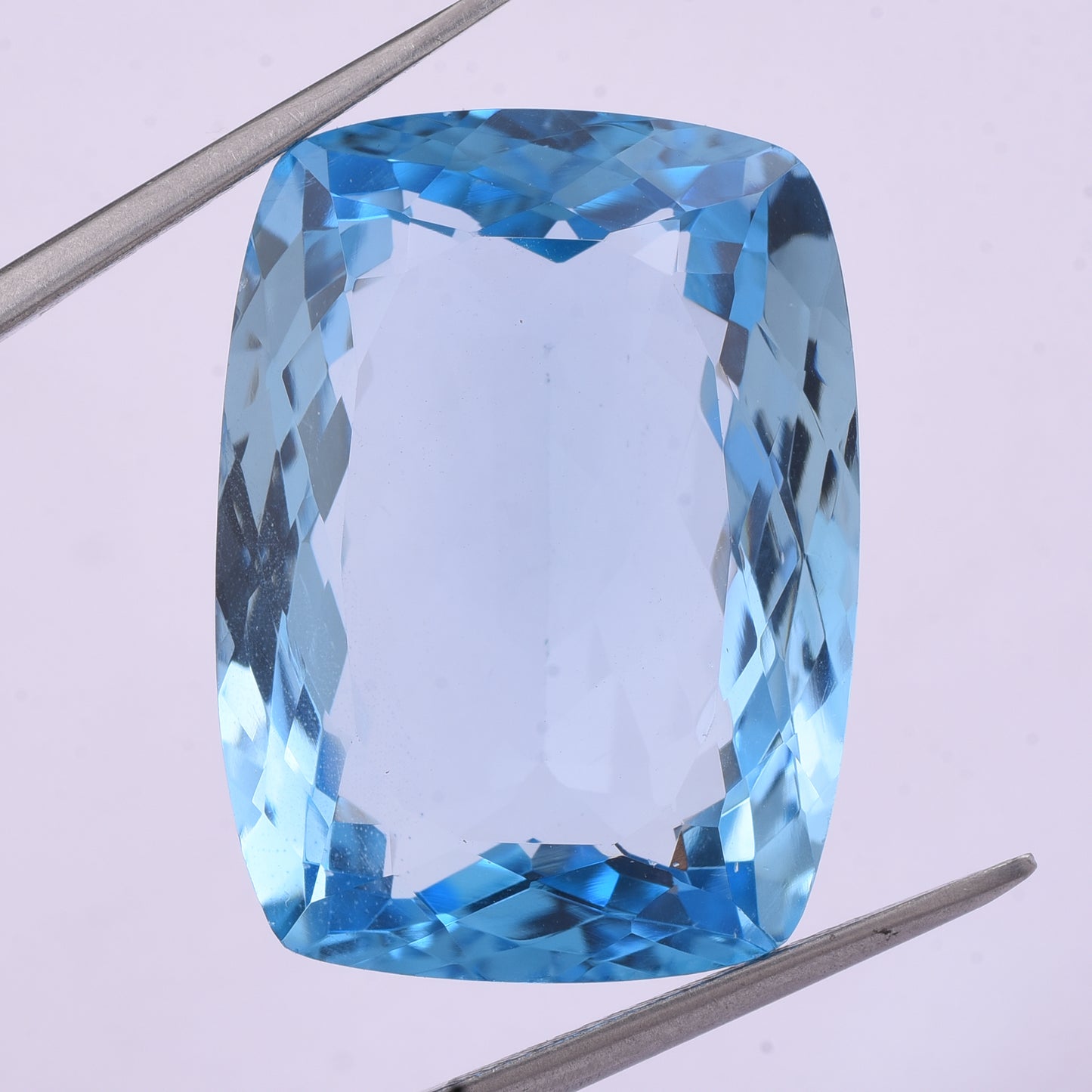 42.56 Natural Topaz Blue Topaz Rectangular Cushion Mixed Cut Gemstone