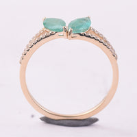 0.89 Ct Marquise Emerald 9K Gold Ring