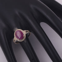 3.00 Ct Oval Ruby 9K Gold Ring