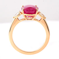 6.31 Ct Oval Ruby 18K Gold Ring
