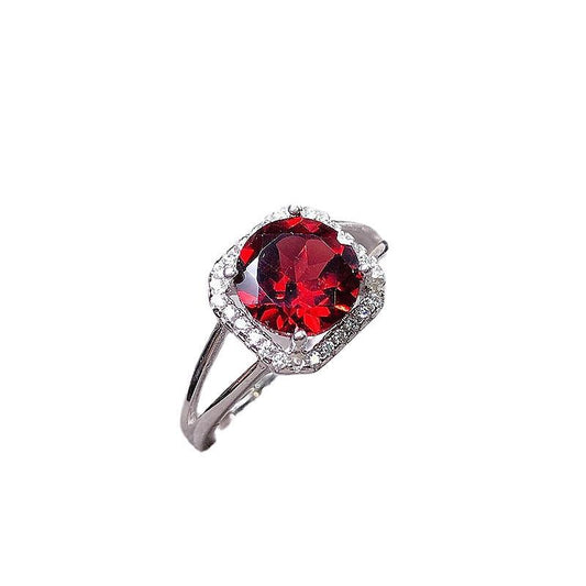 Garnet 925 Sterling Silver Ring