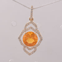 1.04 Ct Round Br.Opal 9K Gold Pendant
