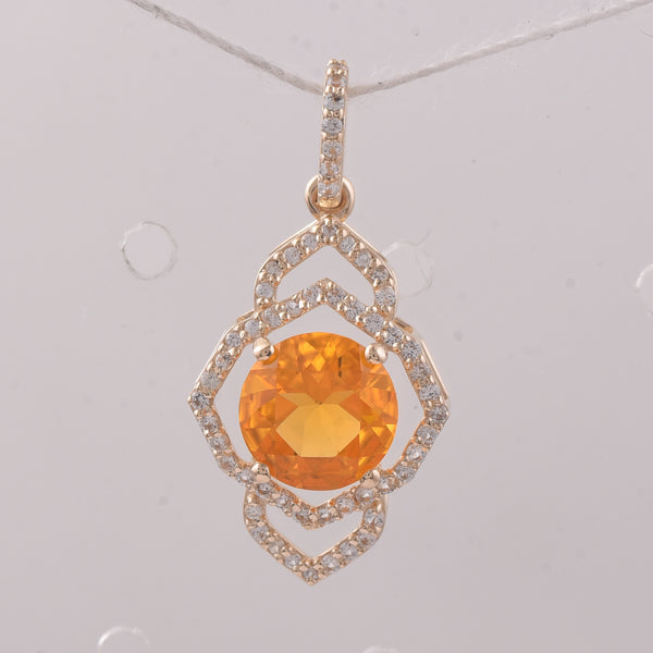 1.04 Ct Round Br.Opal 9K Gold Pendant