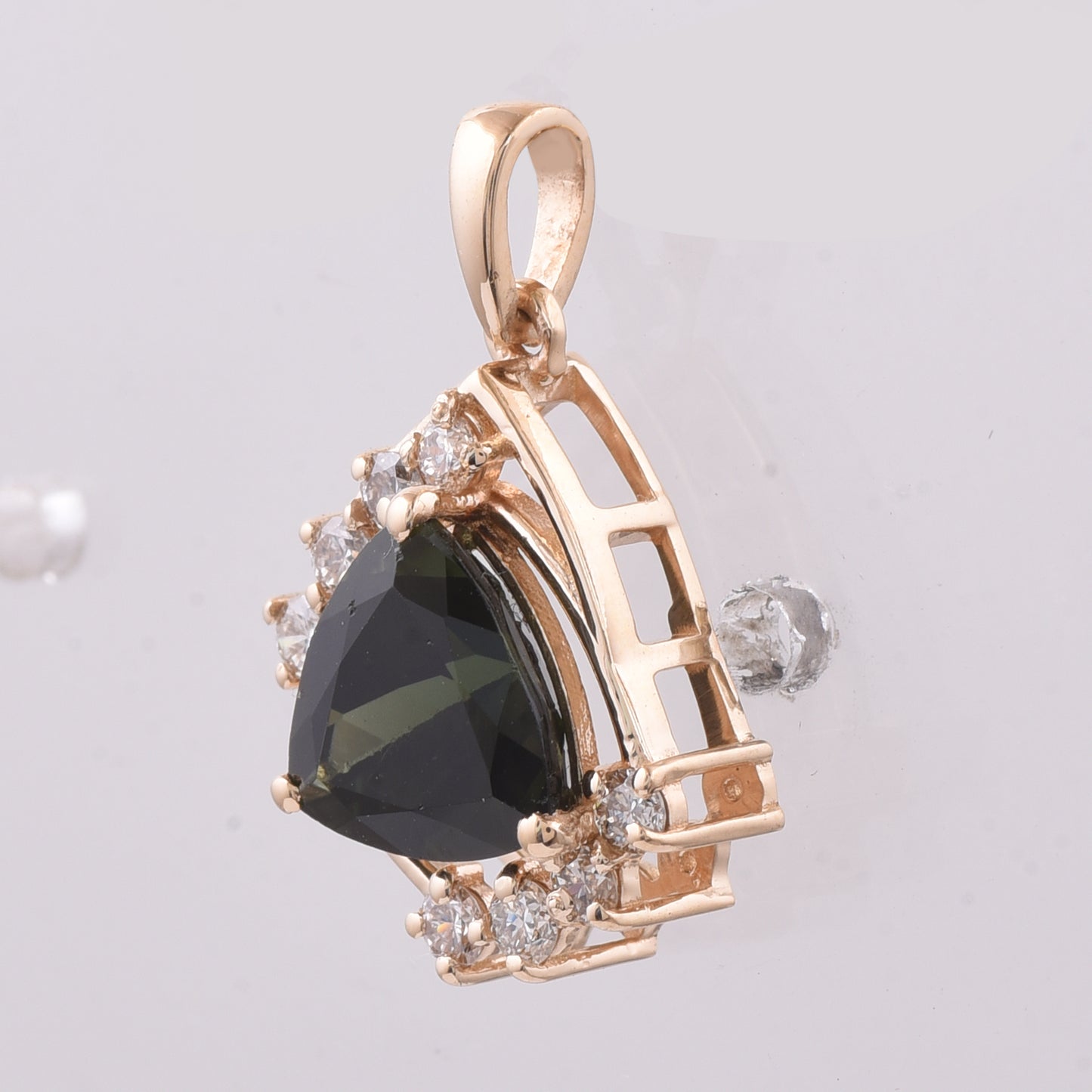 1.94 Ct Triangle Natural Tourmaline 14K Gold Pendant