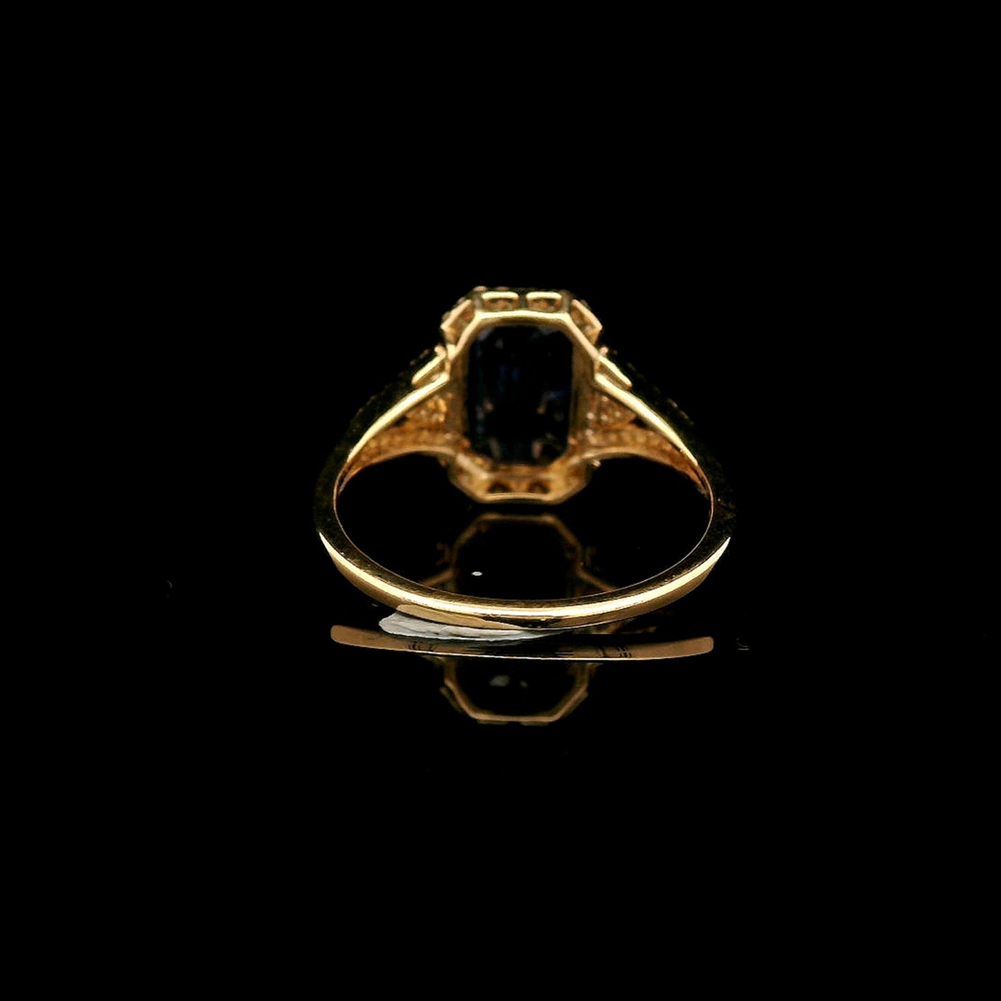 2.29 Ct Octagon Step Cut Natural Sapphire 14K Gold Ring