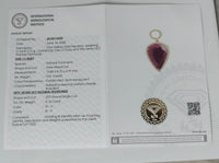 5.97 Ct Pear Mixed Cut Natural Corundum Ruby 14K Gold Pendant