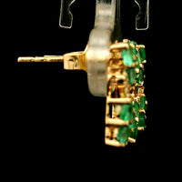 1.49 Ct Round Emerald 14K Gold Earrings