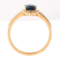 1.44 Ct Oval Mixed Cut Natural Sapphire 14K Gold Ring