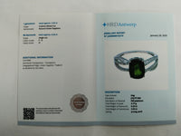 3.16 Ct Cushion Mixed Cut Natural Green Sapphire 950 Platinum Ring