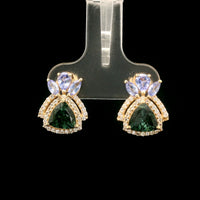 2.18 Ct Trillion Tourmaline 14K Gold Earrings
