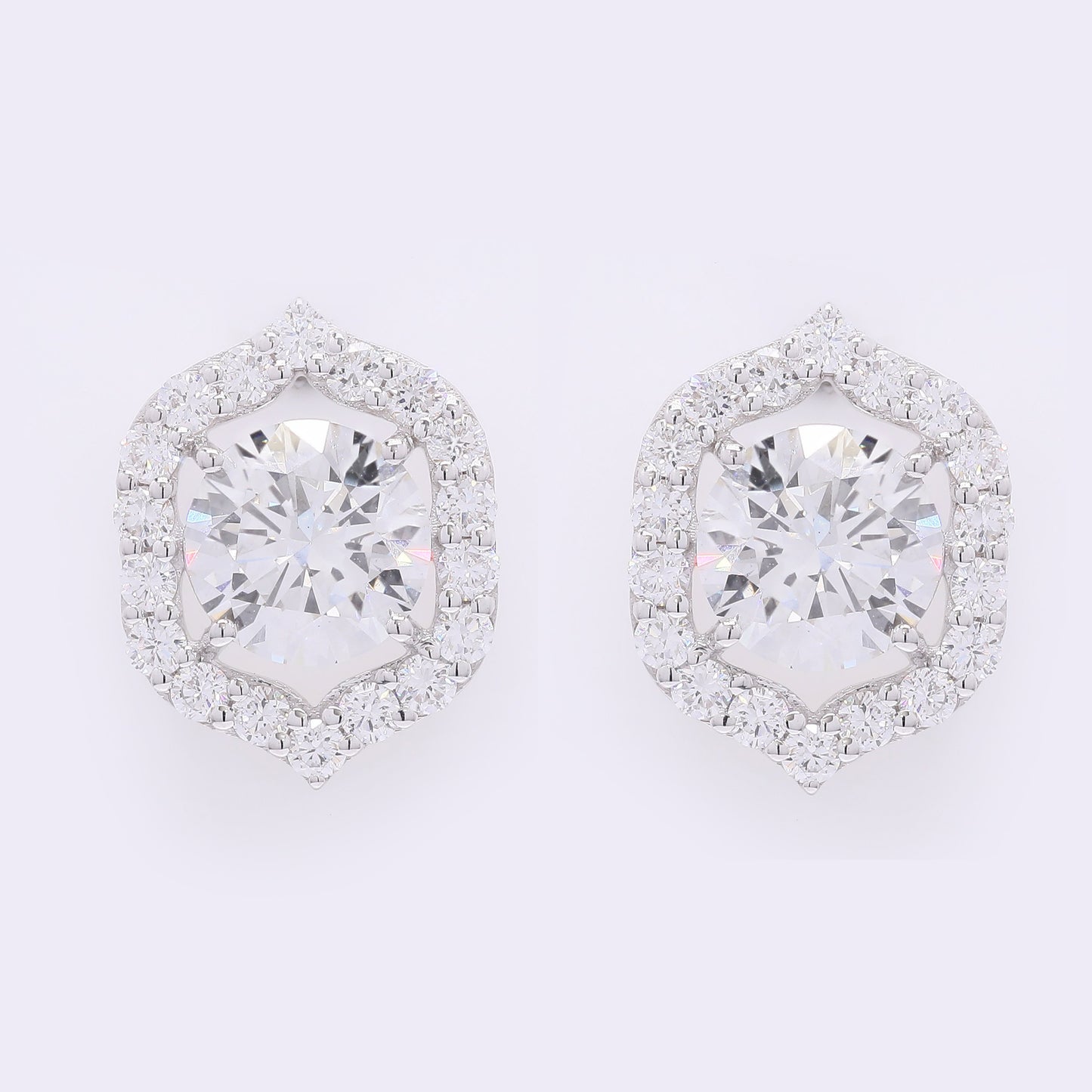 4.05 Carats Lab Grown Diamond 14K Gold Earrings