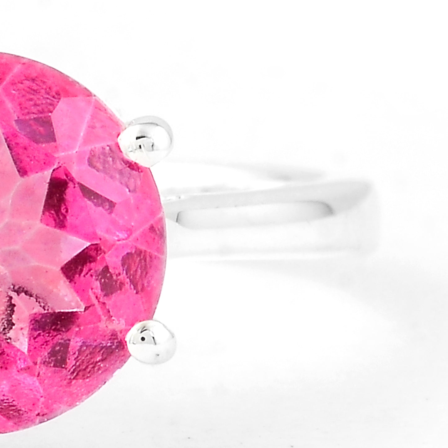 2.80 Ct Round Pink Topaz 925 Sterling Silver Ring