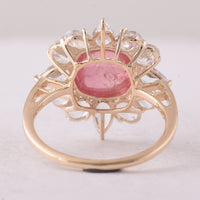 6.27 Ct Cushion Tourmaline 9K Gold Ring