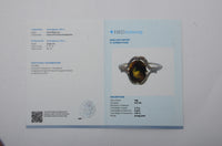 4.07 Ct Oval Mixed Cut Natural Bi Coloured Sapphire 14K Gold Ring