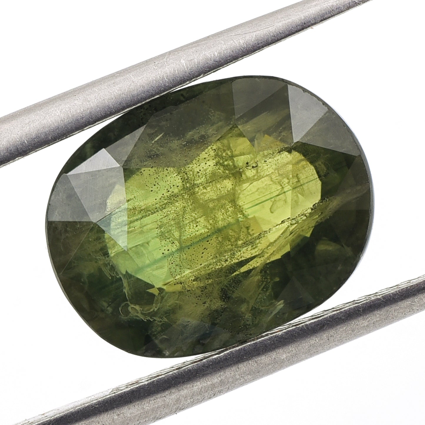 6.11 Natural Corundum Green Sapphire Oval Mixed Cut Gemstone