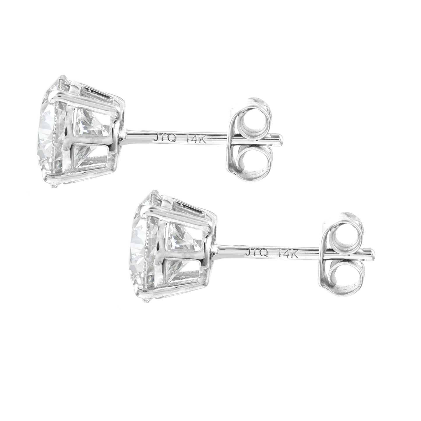 3.19 Carats Lab Grown Diamond 14K Gold Earrings
