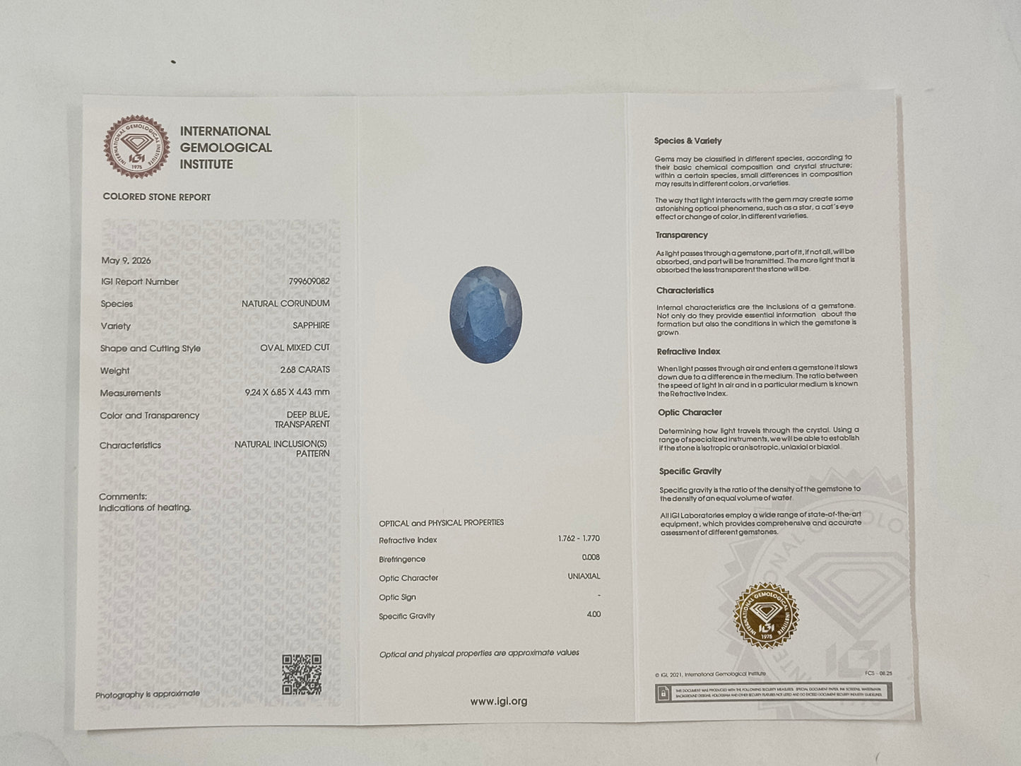 2.68 Natural Corundum Sapphire Oval Mixed Cut Gemstone