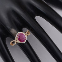 2.25 Ct Oval Ruby 9K Gold Ring
