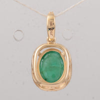 2.23 Ct Oval Emerald 9K Gold Pendant