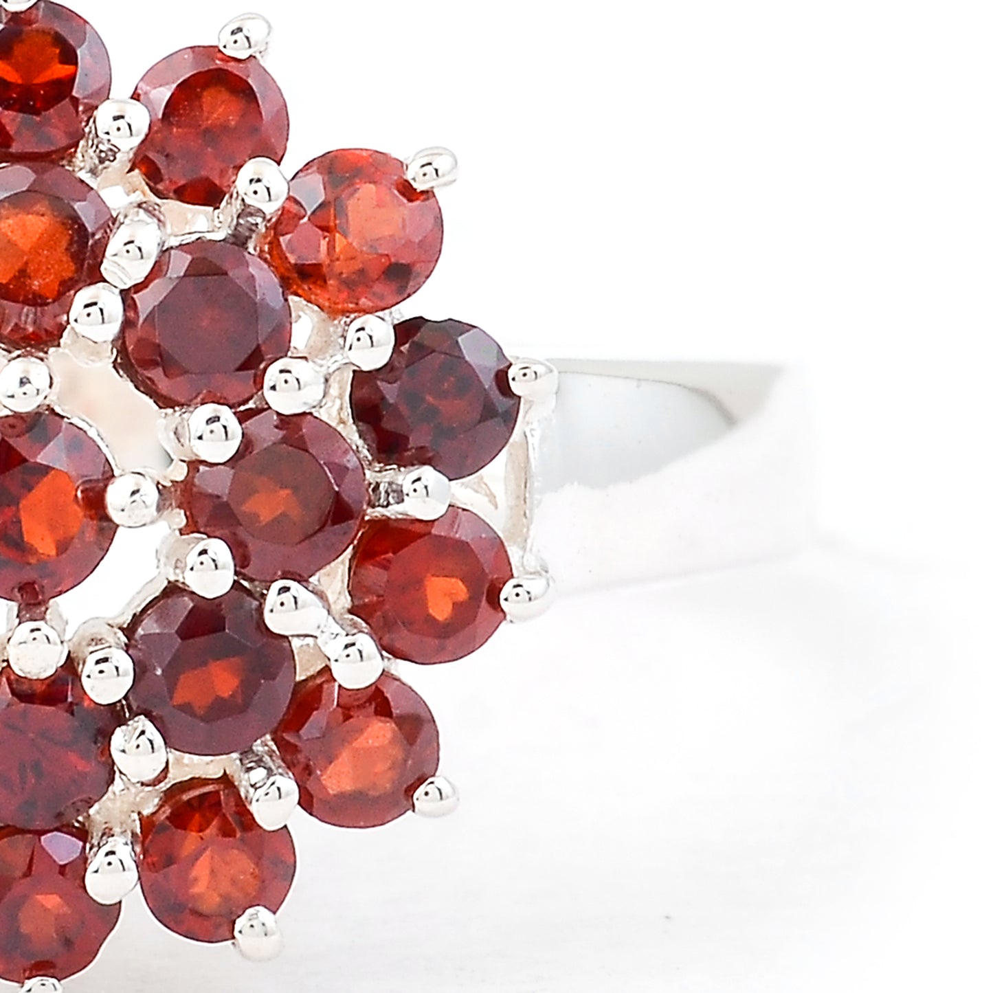 1.13 Ct Round Garnet 925 Sterling Silver Ring