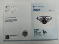 1.43 Ct Pear Mixed Cut Natural Tourmaline 950 Platinum Ring