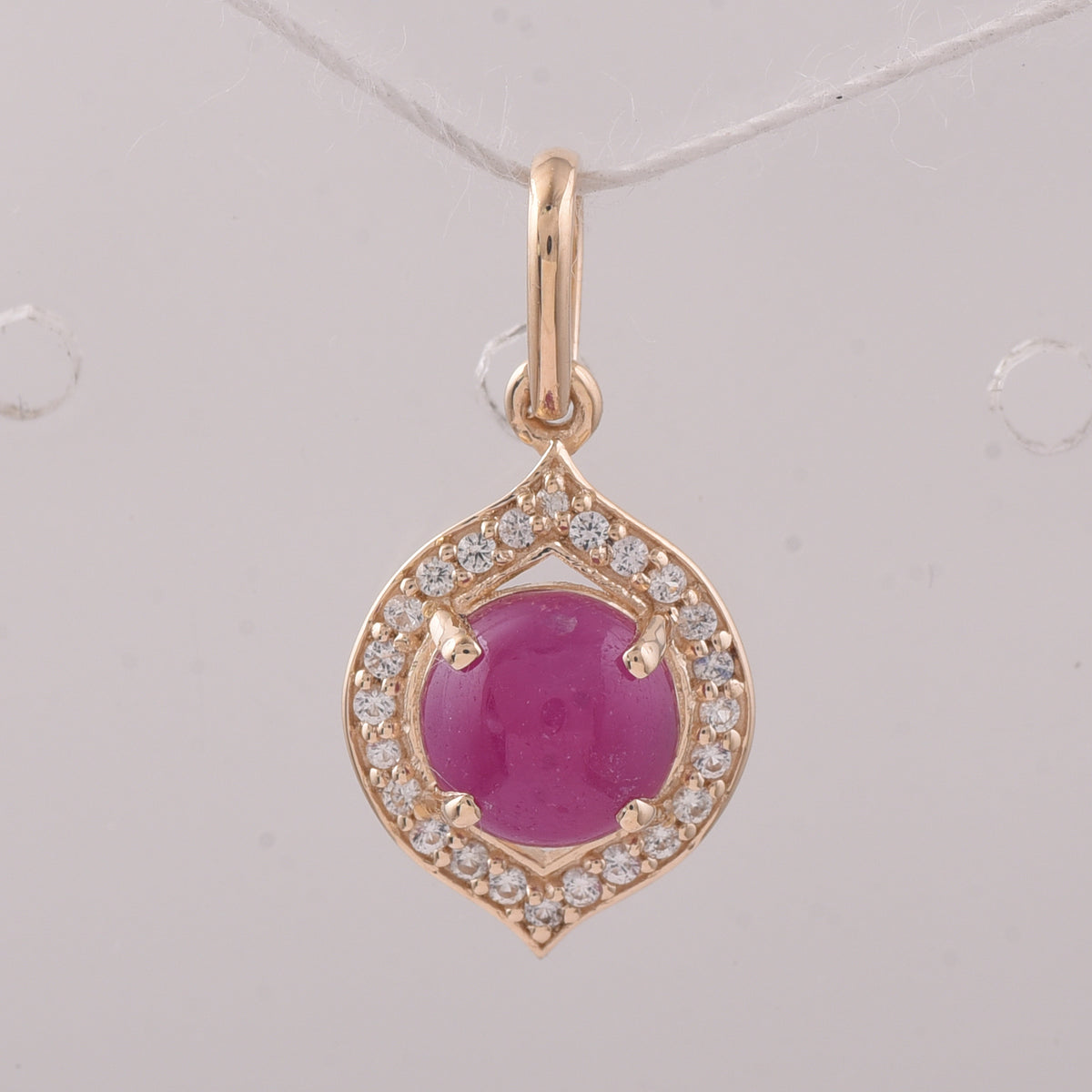 1.18 Ct Round Ruby 9K Gold Pendant