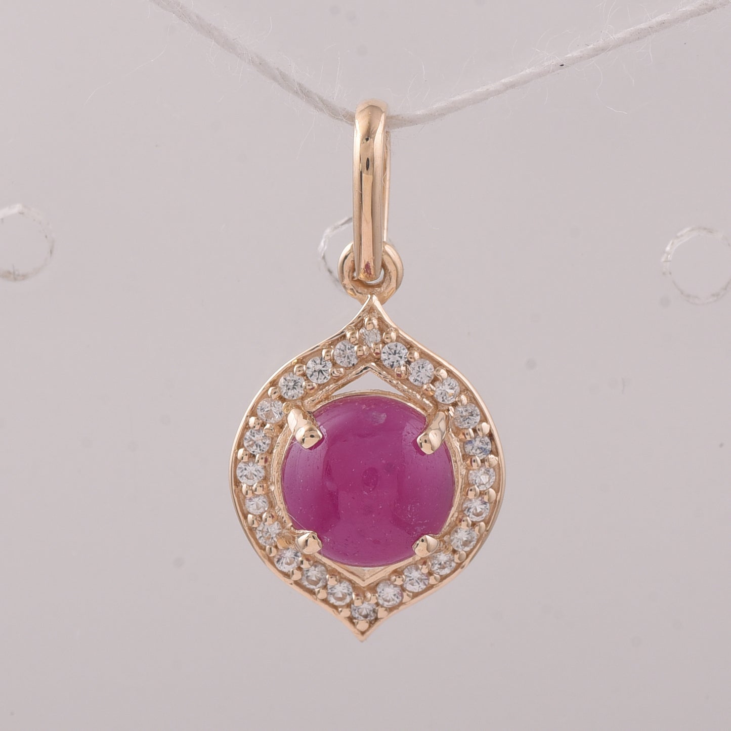 1.18 Ct Round Ruby 9K Gold Pendant