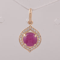 1.18 Ct Round Ruby 9K Gold Pendant