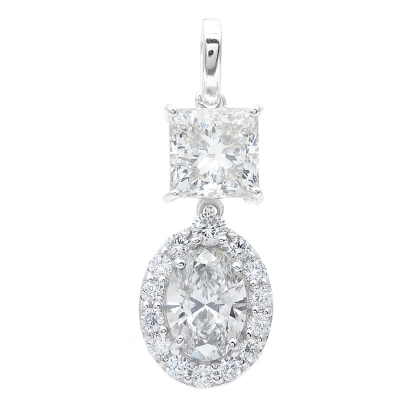 3.15 Carats Lab Grown Diamond 14K Gold Pendant