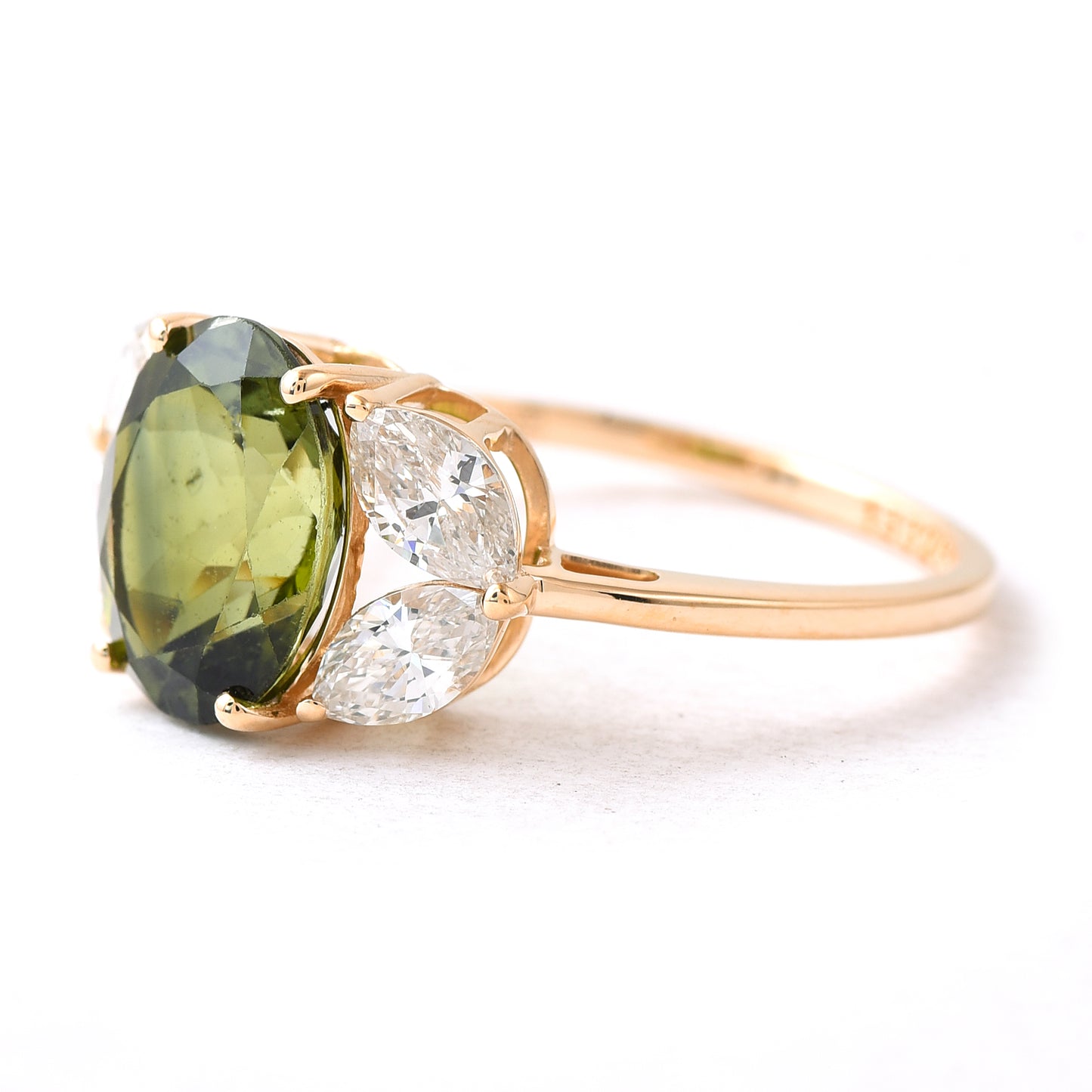 3.42 Ct Oval Tourmaline 14K Gold Ring