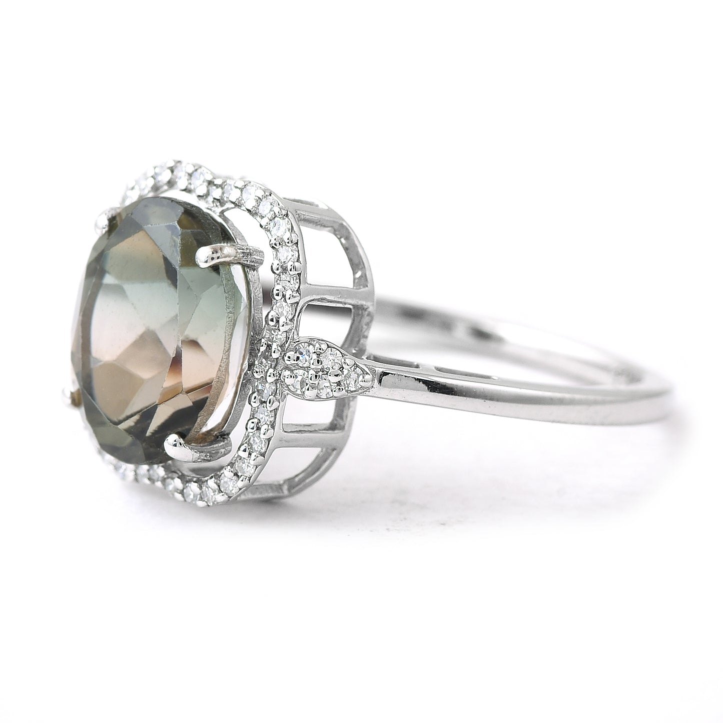3.32 Ct Oval Mixed Cut Natural Tourmaline 950 Platinum Ring