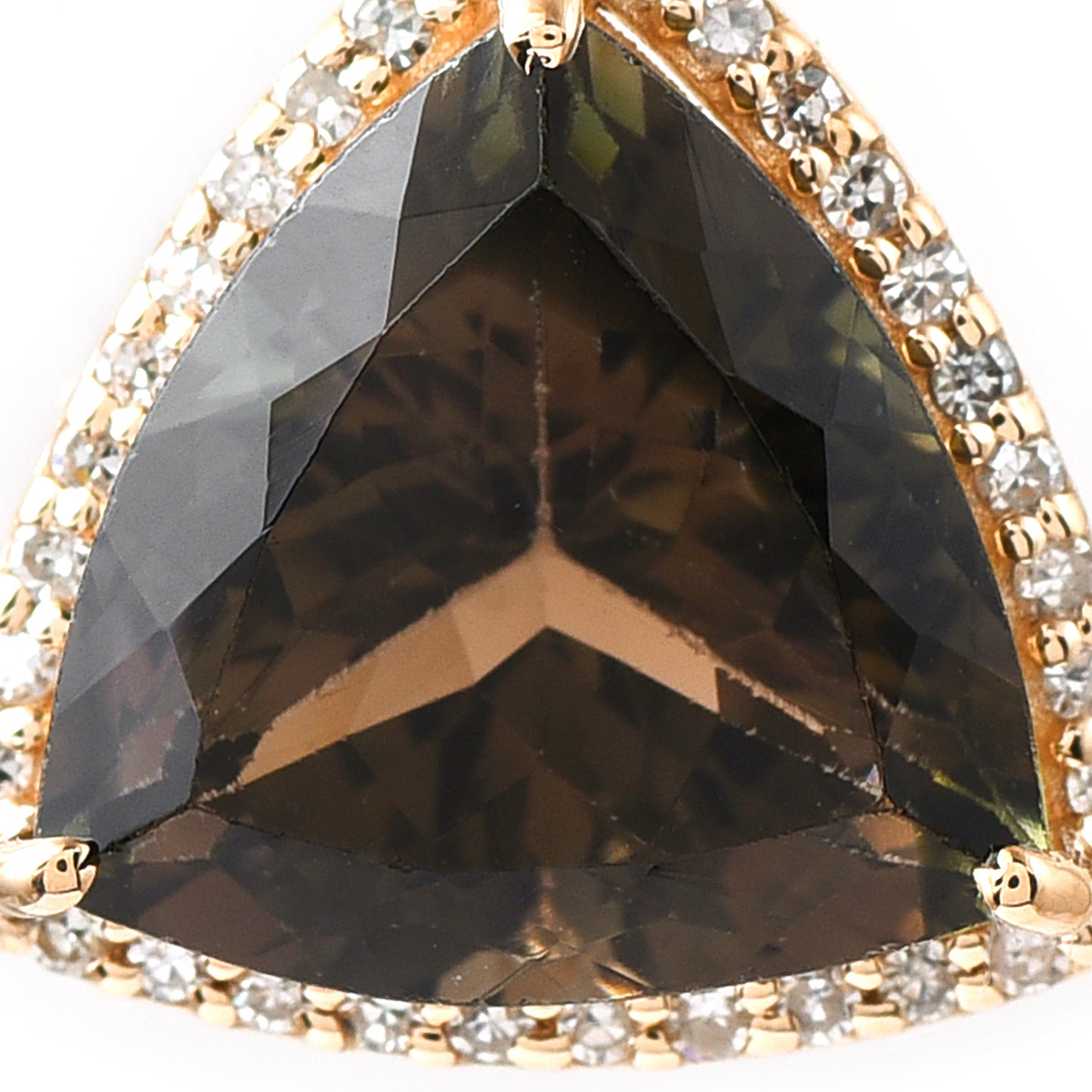 3.40 Ct Trillion Tourmaline 14K Gold Pendant