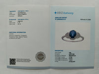 1.59 Ct Oval Mixed Cut Natural Sapphire 950 Platinum Ring