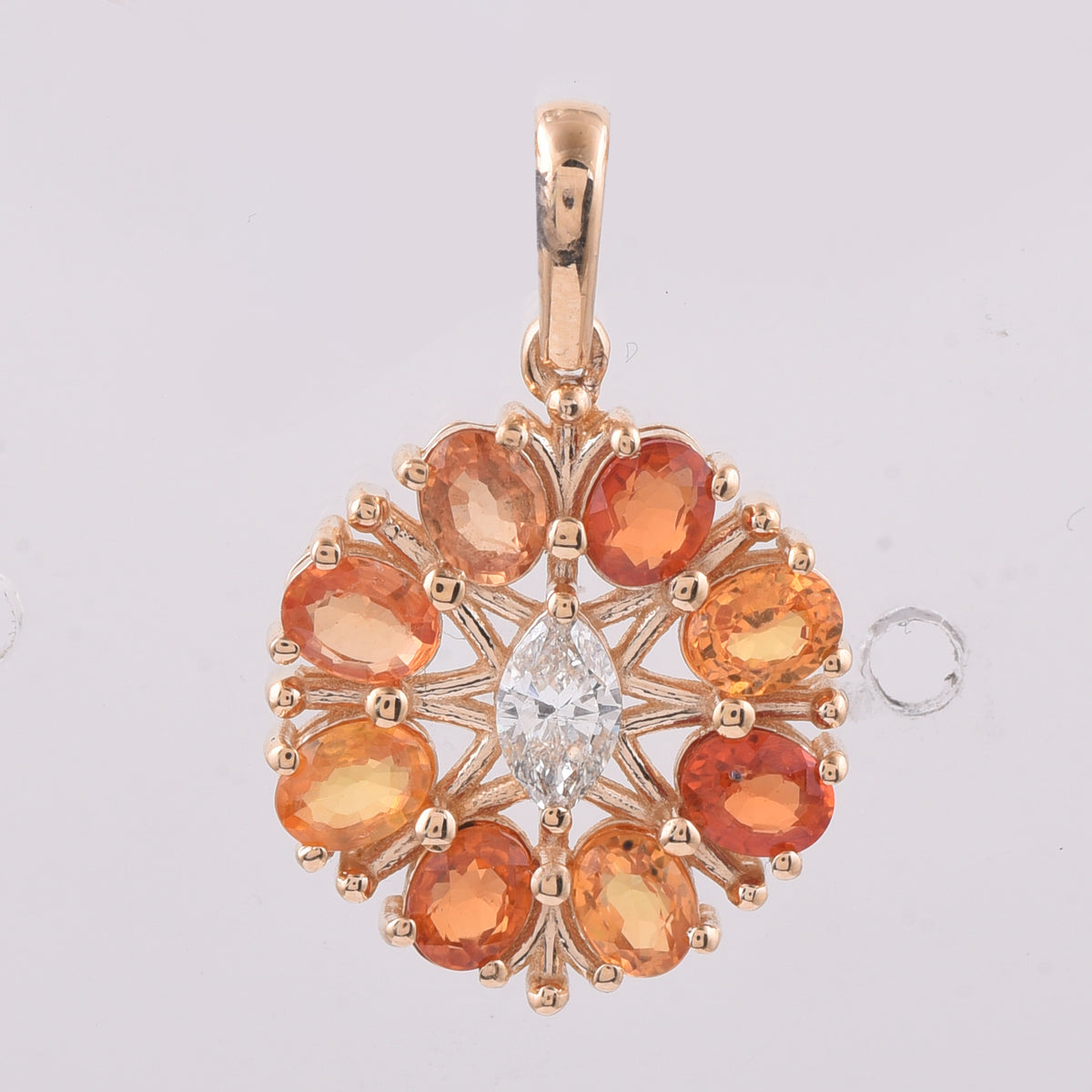 1.80 Ct Oval Natural Multi-Coloured Sapphire 14K Gold Pendant