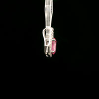 1.82 Ct Oval Pink Topaz, White Zircon 925 Sterling Silver Pendant