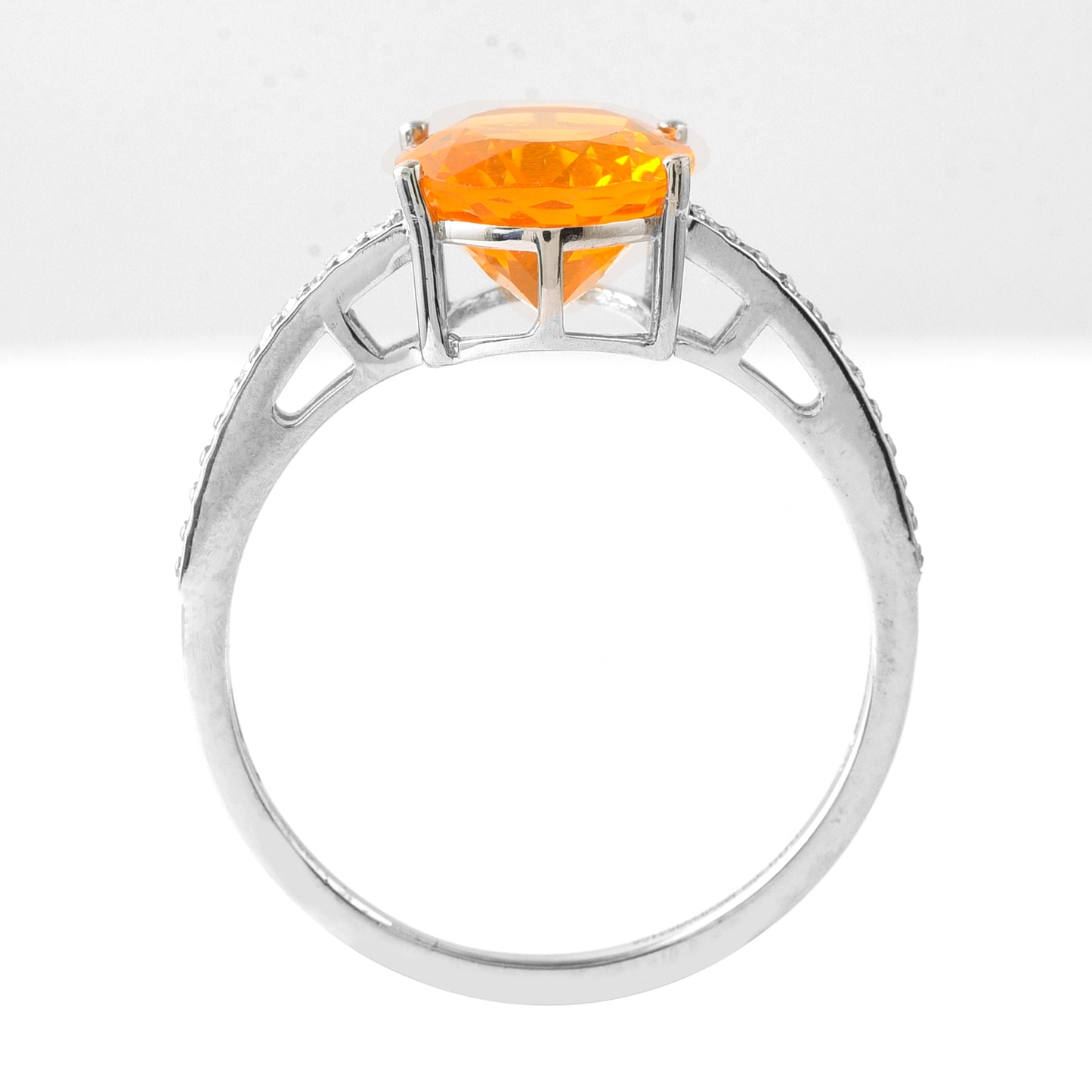 1.83 Ct Oval Mixed Cut Natural Fire Opal 950 Platinum Ring