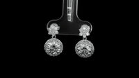 3.42 Carats Lab Grown Diamond 14K Gold Earrings