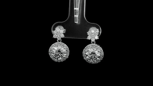 3.42 Carats Lab Grown Diamond 14K Gold Earrings