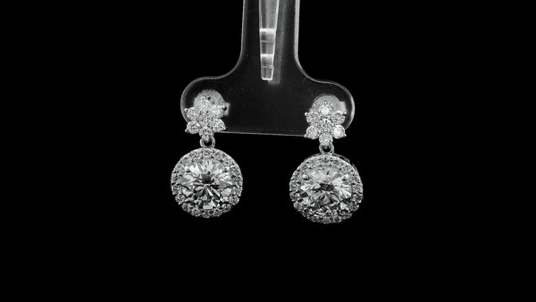 3.42 Carats Lab Grown Diamond 14K Gold Earrings