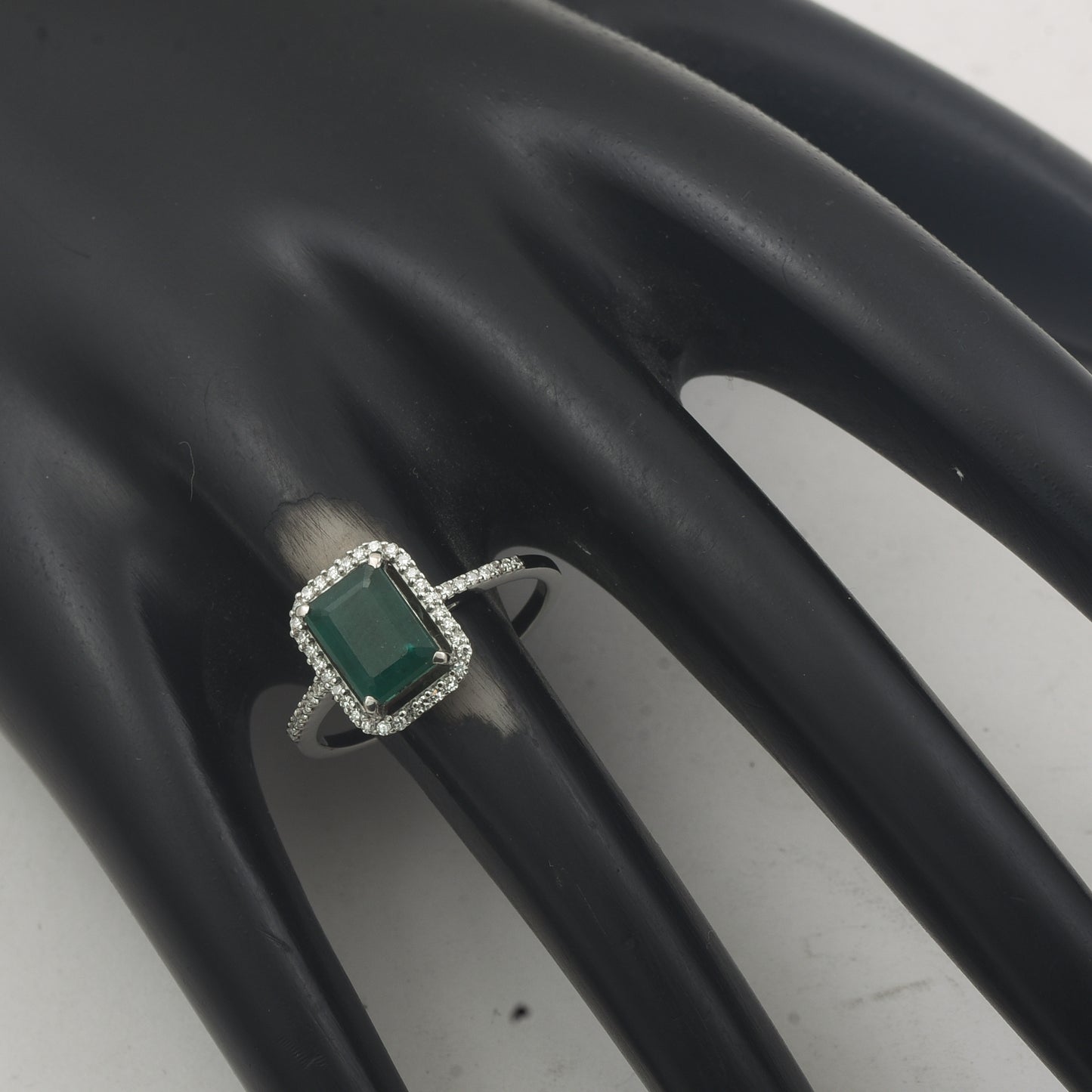 1.71 Ct Octagon Step Cut Natural Emerald 950 Platinum Ring