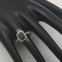1.71 Ct Octagon Step Cut Natural Emerald 950 Platinum Ring