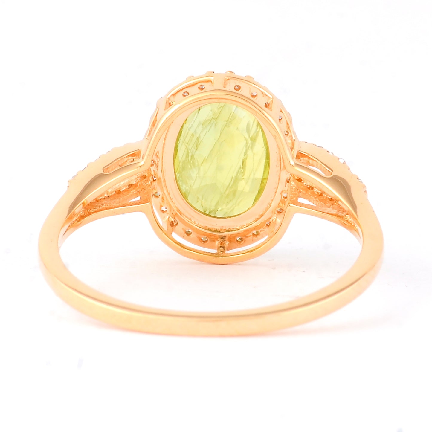 2.38 Ct Oval Mixed Cut Natural Green Sapphire 14K Gold Ring