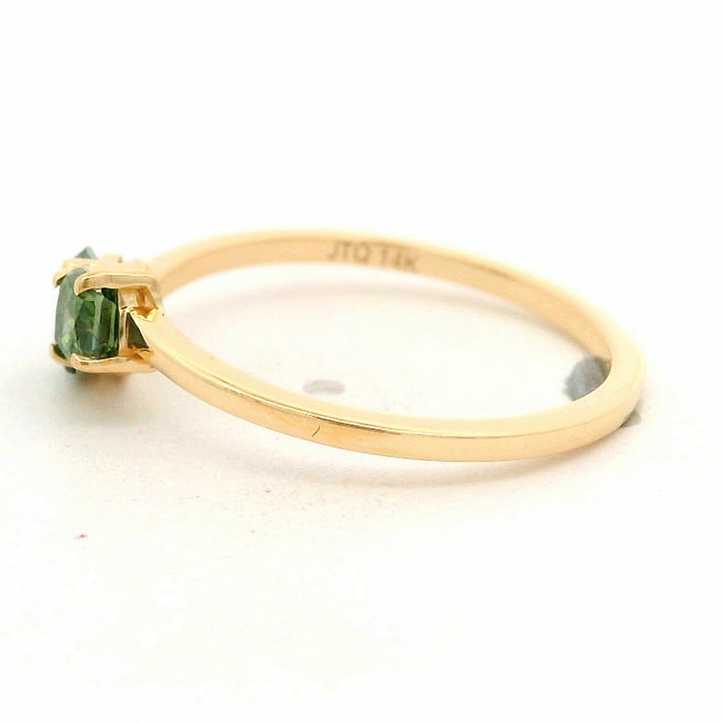 0.55 Ct Oval Green Diamond 14K Gold Ring