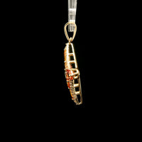 2.17 Ct Pear Multi Sapphire 14K Gold Pendant