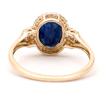 2.19 Ct Oval Natural Sapphire 14K Gold Ring