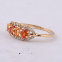 1.15 Ct Oval Natural Multi-Coloured Sapphire 14K Gold Ring