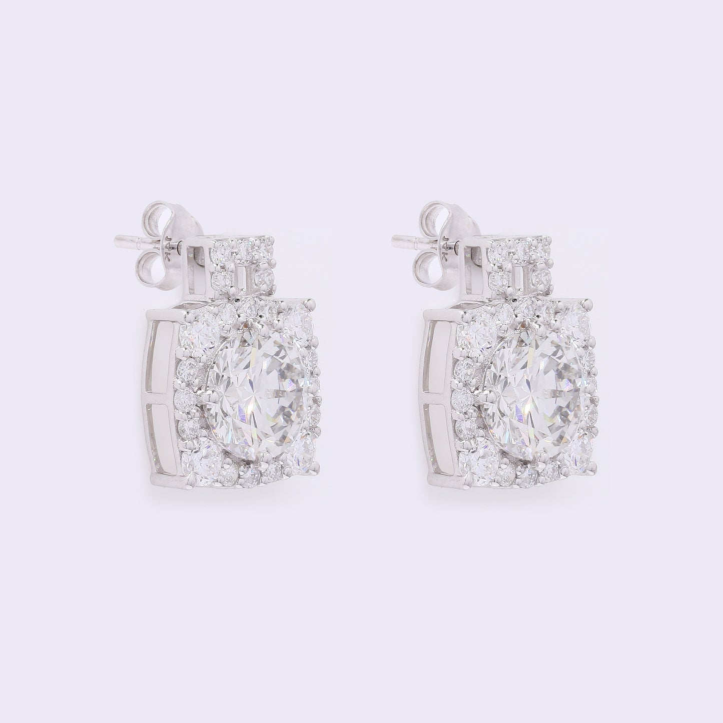 4.06 Carats Lab Grown Diamond 14K Gold Earrings