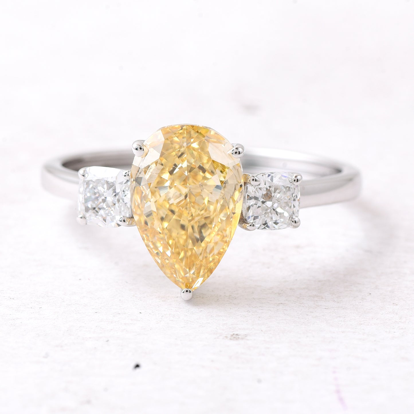 2.56 Ct Pear Lab Grown Diamond 14K Gold Ring