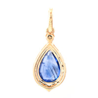 1.77 Ct Pear Mixed Cut Natural Sapphire 14K Gold Pendant