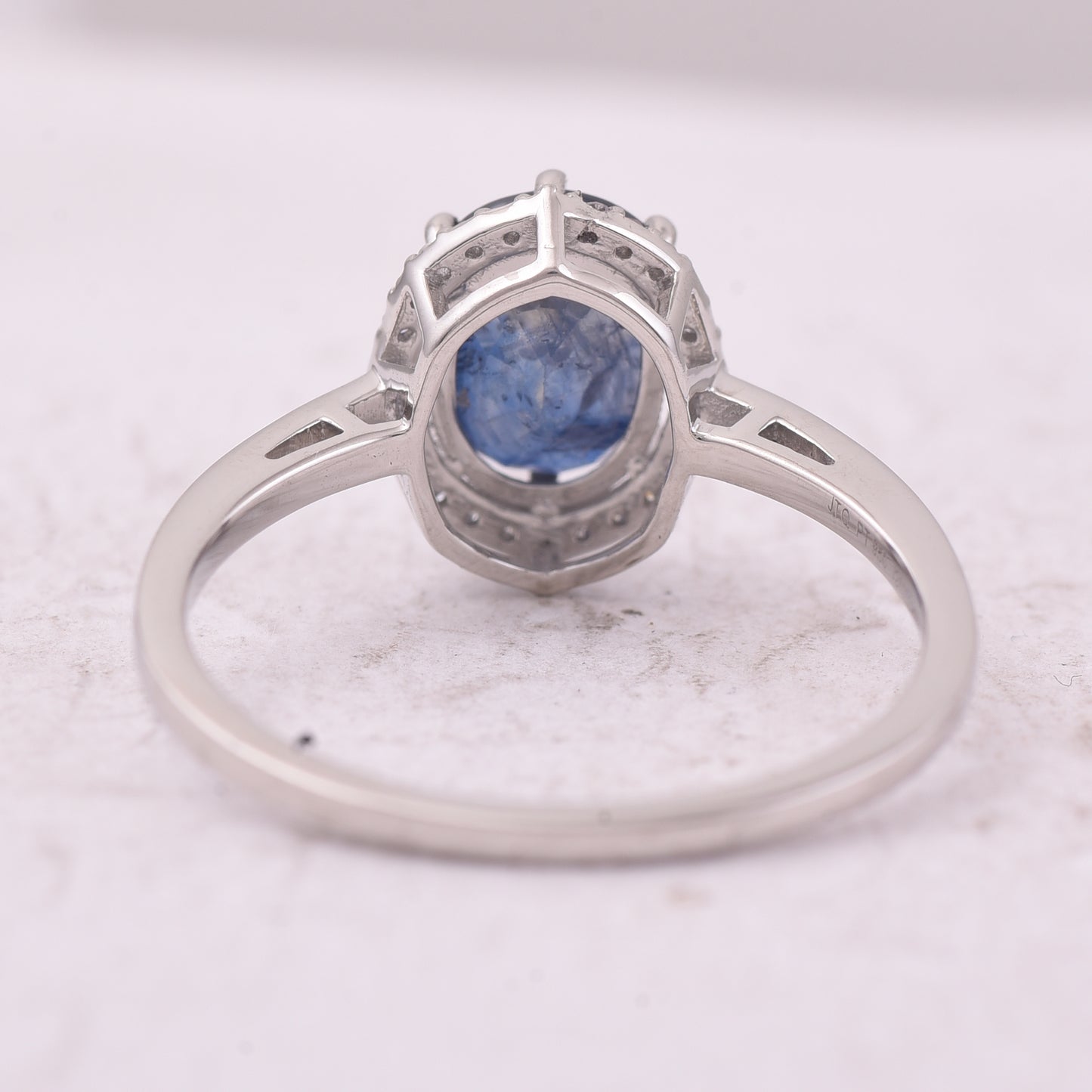 2.11 Ct Oval Mixed Cut Natural Sapphire 950 Platinum Ring